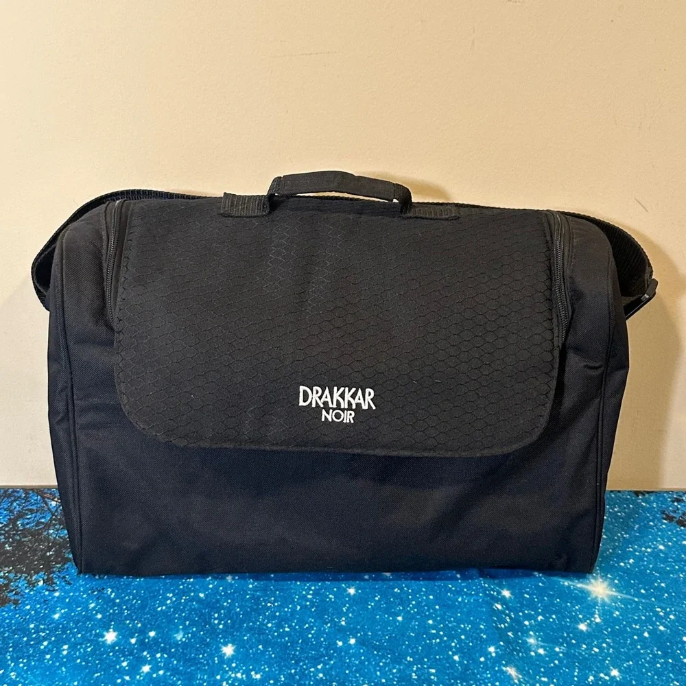 Drakkar Noir Mens Black Red Duffel Travel Gym Bag Shoulder Strap Promotional